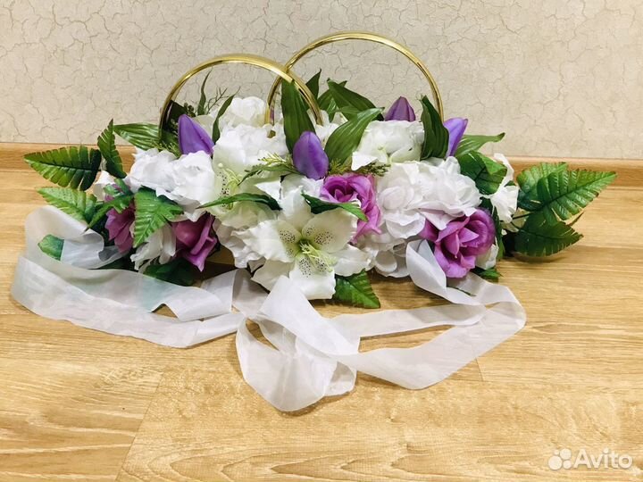 Кольца на машину свадебные