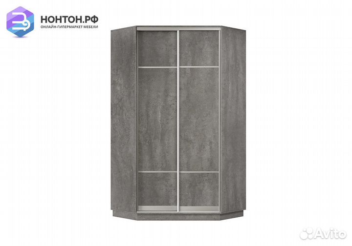 Шкаф-купе угловой двухдверный Сарин бетон