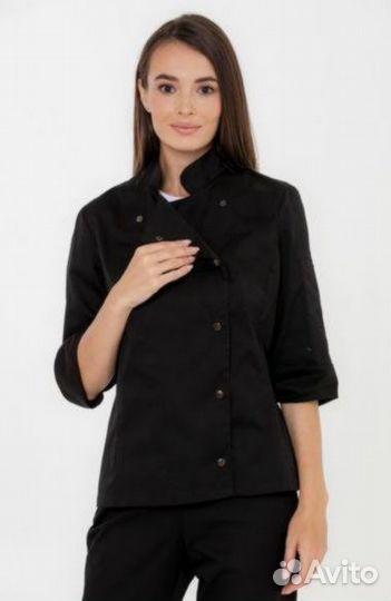 Китель поварской мужской черный оптом