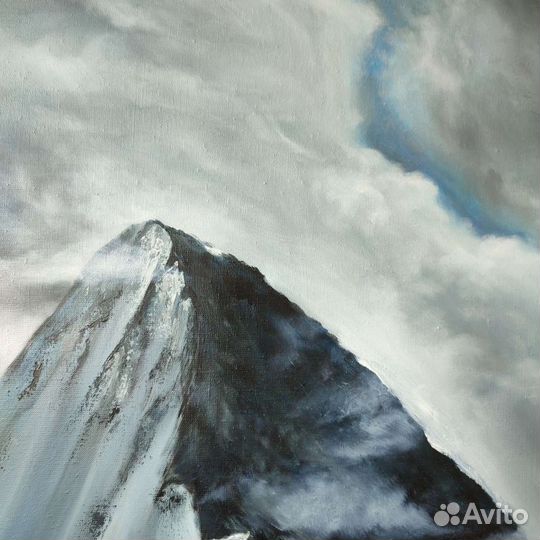 Горный пейзаж, картина маслом ручной работы