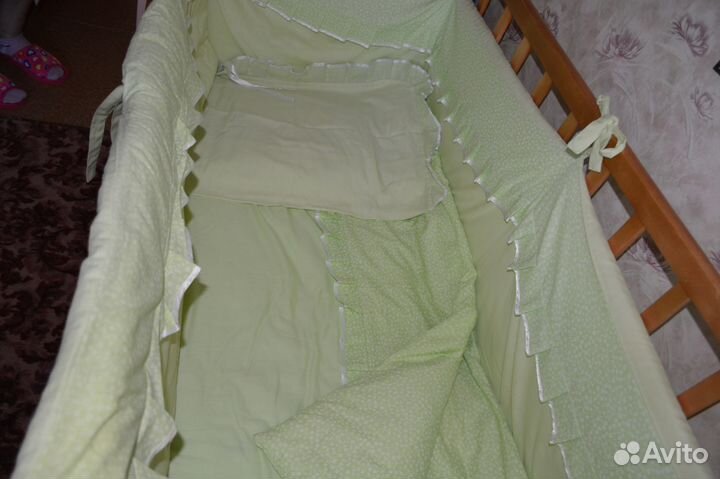 Кроватка маятниковая+матрац с чехлом