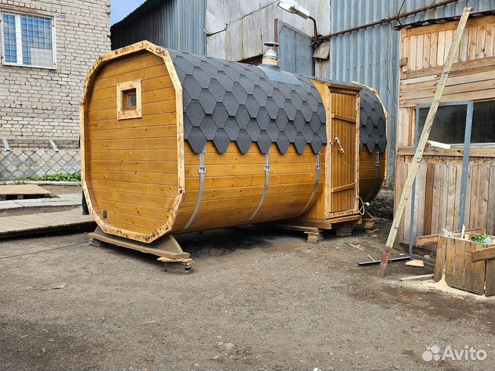 Баня бочка квадро 4на2 под ключ