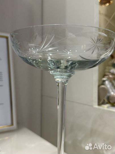 Шампанское блюдце СССР пара бокалов