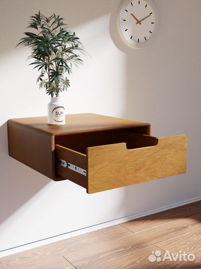 Тумба прикроватная подвесная консоль полка под тв