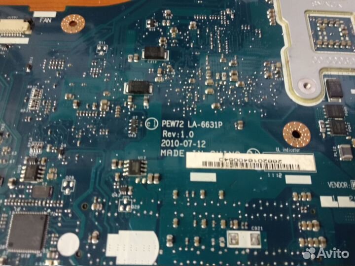Материнская плата PEW72 LA-6631P REV:1.0 донор