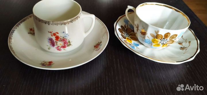 Чайные пары, фарфор Вербилки, ретро
