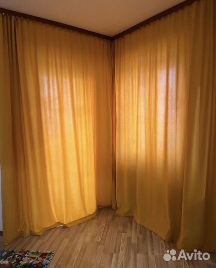 Шторы желтые канвас новые 300*240 комплект