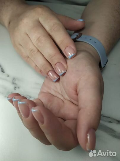 Маникюр (до 1,5 ч.), титановой нитью коррекция