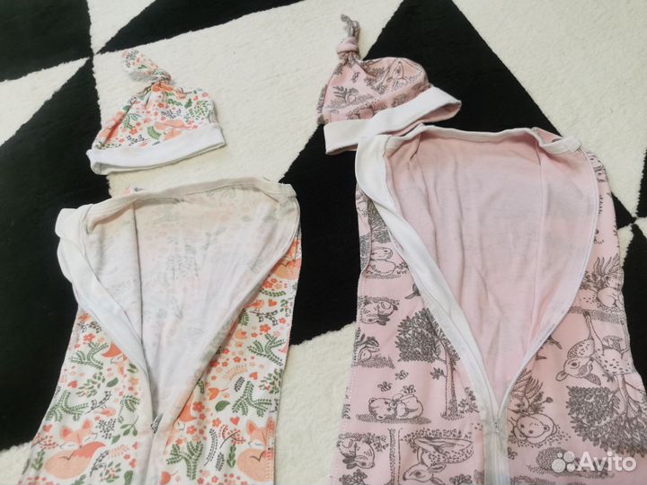 Пеленка (кокон на молнии) с чепчиком (шапочкой)