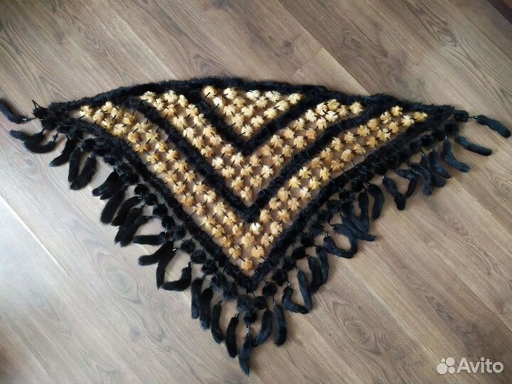 Норковый платок, норковая шаль, меховой палантин