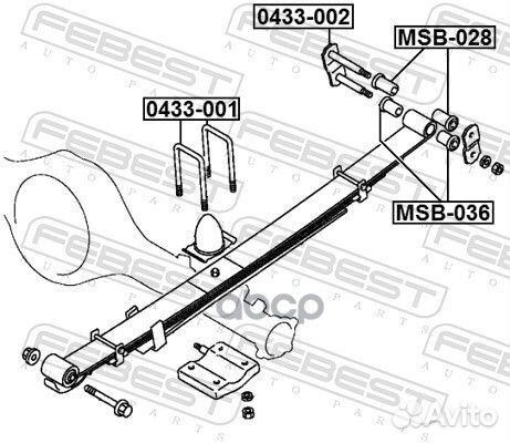 Болт задней рессоры mitsubishi L200 2015- 0433