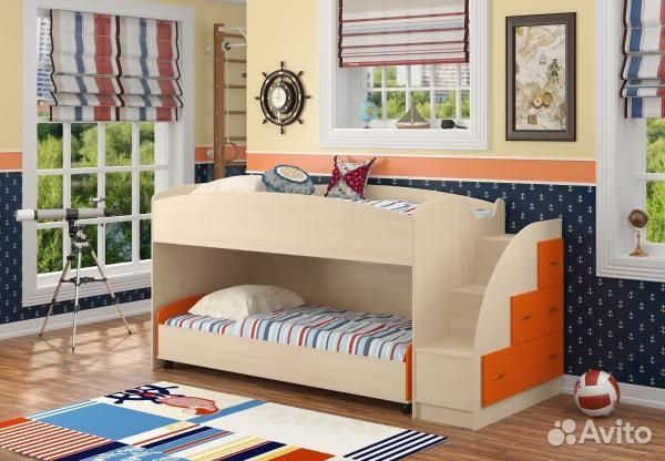 Двухъярусная кровать дюймовочка 4/2
