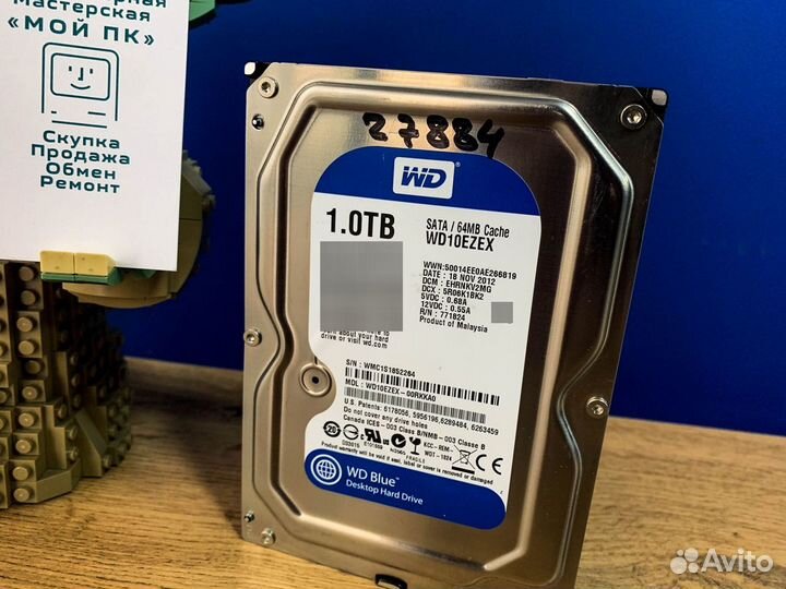 WD Blue 1Tb WD10ezex 27884ч / Гарантия 90 дней