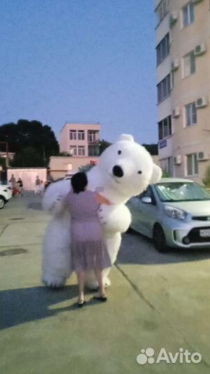 Белый мишка/ ростовая кукла/ танцующий мишка