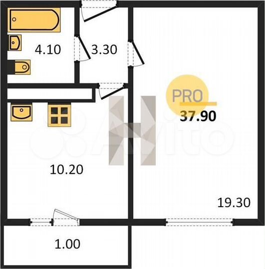 1-к. квартира, 37,9 м², 15/17 эт.