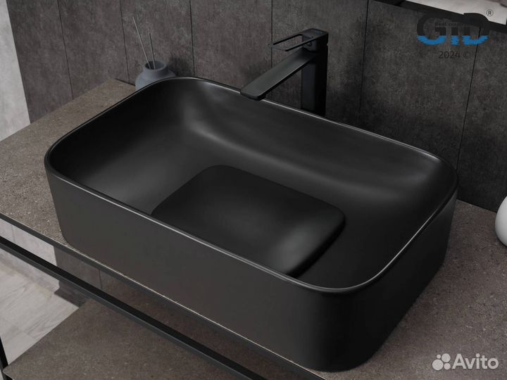 Раковина Gid Geométrico Bm9598 53365 черная матовая, 61x38x15