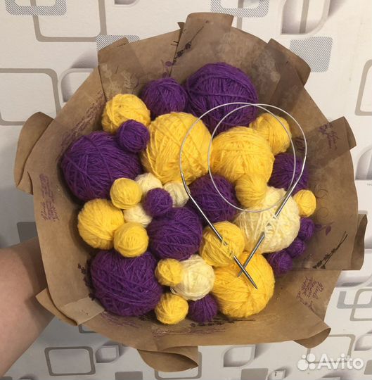 Букет из пряжи