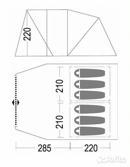 Палатка туристическая 6 местная