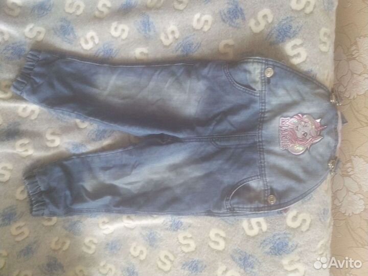Джинсы для девочка комбинезон