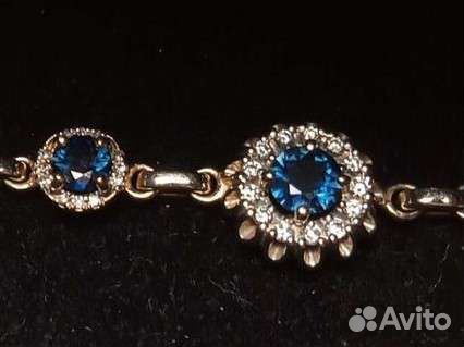 Колье белое золото, сапфиры, бриллианты