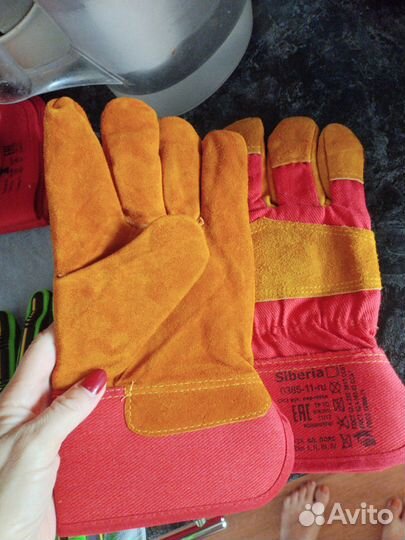 Перчатки рабочие зимние, замша