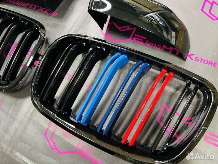 Ноздри триколор накладки зеркал BMW X5 E70