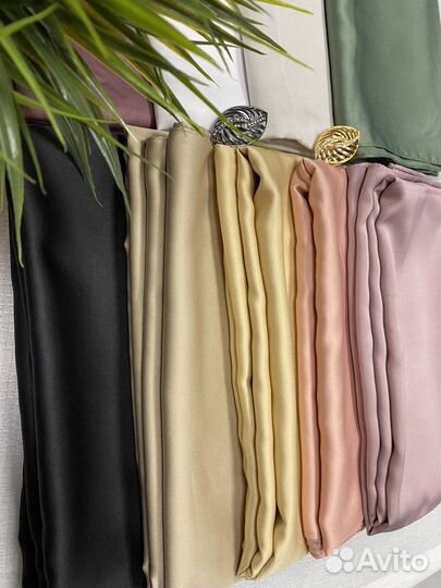 Однотонные атласные платки