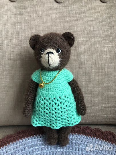 Вязаная игрушка мишка ручная работа