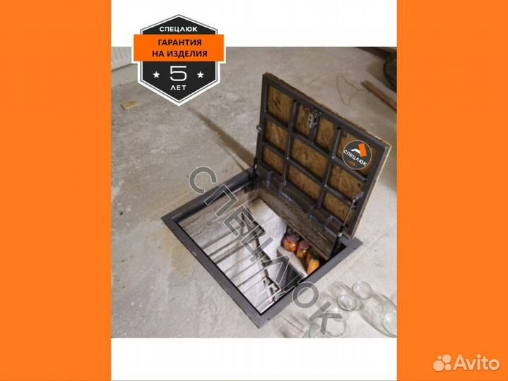 Люк напольный скрытый на амортизаторах 800х800