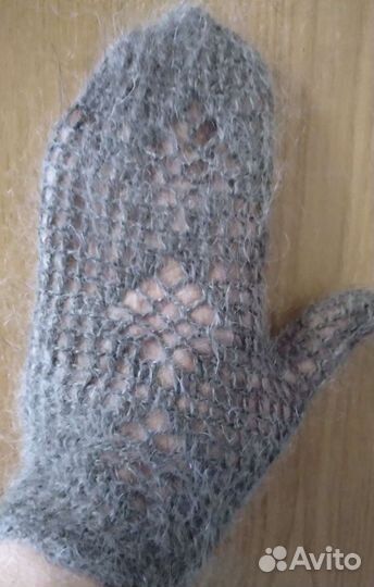 Пуховые ажурные перчатки и варежки