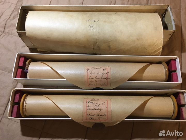 Антикварные ролики для пианолы