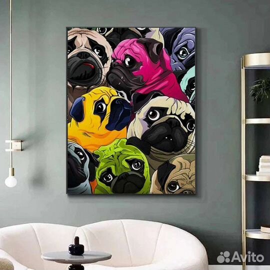 Очаровательная картина маслом собачки