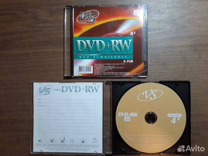 Диск DVD+RW 4x VS Slim