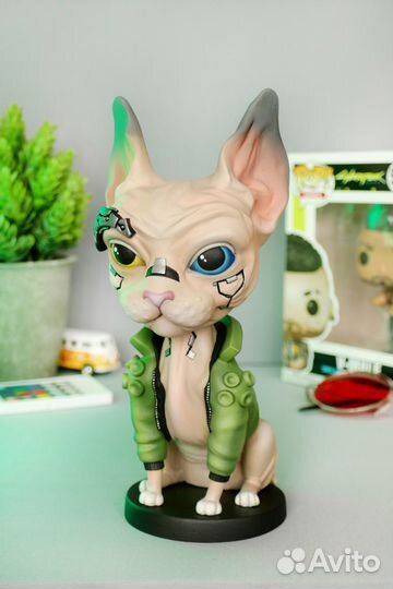Кибер-кот сфинкс башкотряс Cyberpunk 2077 фигурка