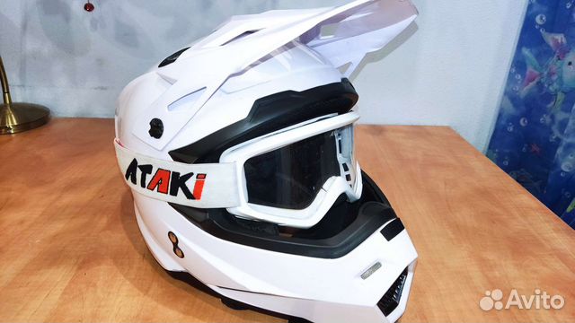 Мотошлем с очками Ataki купить в Санкт-Петербурге | Авито