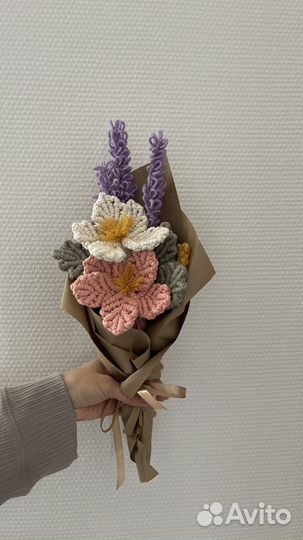 Букет цветов в технике макраме ручная работа