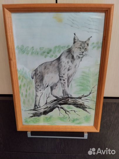 Картинка Рысь в рамке