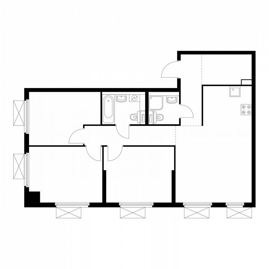 3-к. квартира, 81 м², 31/32 эт.