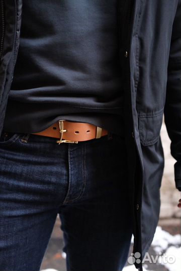 Ремень из кожи Японского буйвола Natural