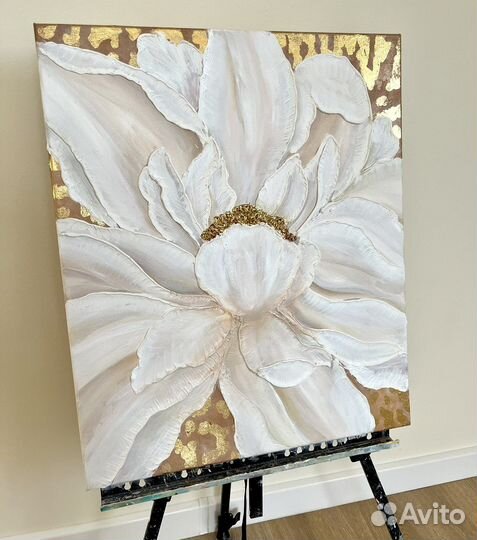 Картина с объемным цветком, 50х60 см