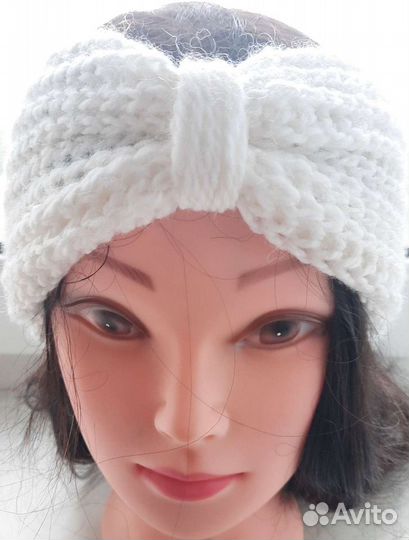 Повязка на голову вязаная женская