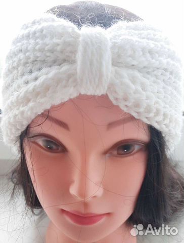 Повязка на голову вязаная женская