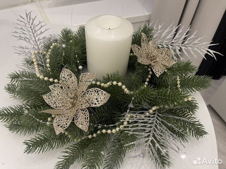 Новогодний рождественский венок D53 cm украшение