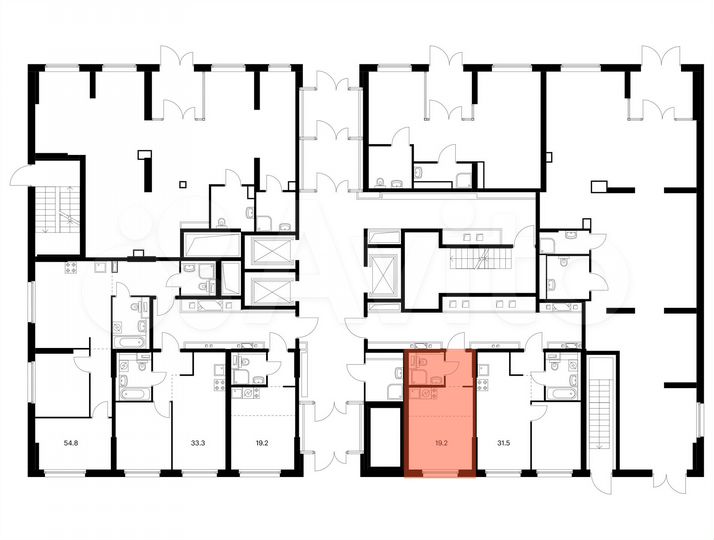 Квартира-студия, 19,2 м², 1/19 эт.