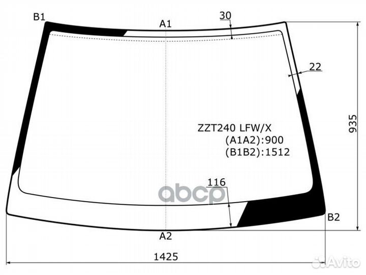 Стекло лобовое Toyota Allion (T240) 01-07 / Premio