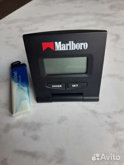 Часы с будильником карманные раскладные Мальборо