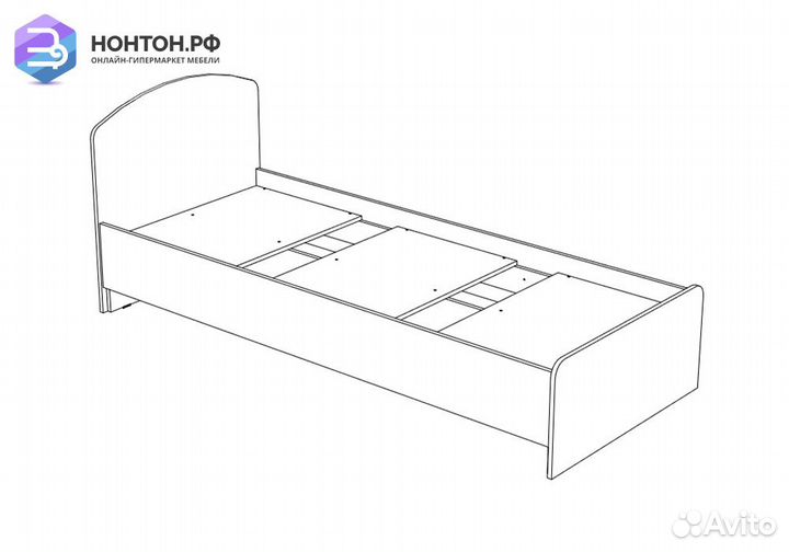Кровать Мартина графит / дуб крафт