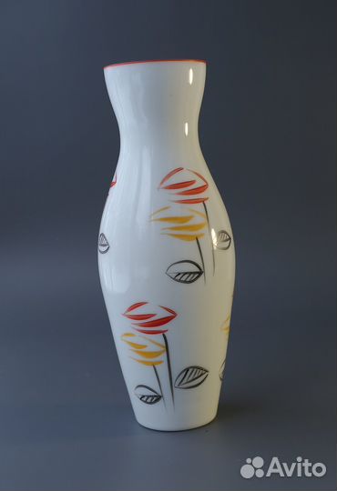 Ваза Молочное стекло Летние цветы СССР