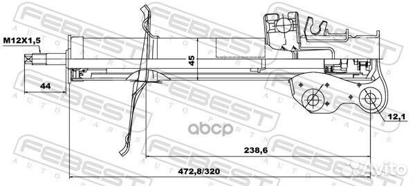 Амортизатор перед лев 02666688FL Febest