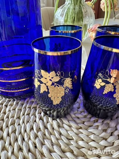 Хрустальные бокалы с кувшином (12 бок. + кувшин)